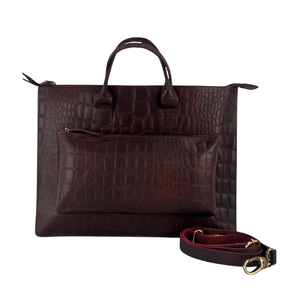 Maletín de Cuero Genuino Personalizado de Lujo para Portátil, para Uso en Oficina y Negocios, Ligero, con Cierre de Cremallera - Product Image 1
