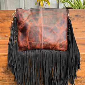 Nuevo diseñador de moda femenina, bolso cruzado con flecos de cuero mecanizado a mano, bolso cuadrado grande de hombro de piel de vaca de lujo al por mayor para mujer - Product Image 5