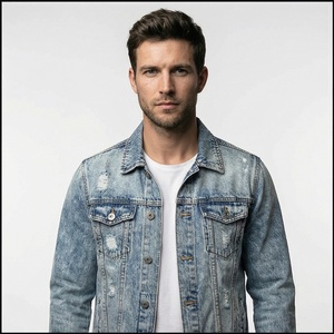 Chaqueta vaquera Lisa informal de invierno para hombre, Chaquetas vaqueras personalizadas de alta calidad recién llegadas al por mayor - Product Image 1