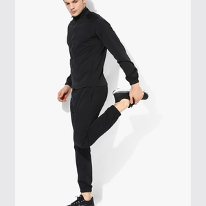 Men's Black Full Sleeve <b>Tracksuit</b> Set Stand Collar Sporty Joggers With Side Pockets Quick Dry Autumn Wear - Product Image 4