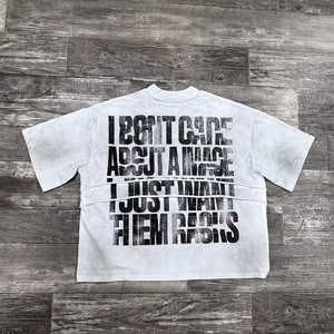 เสื้อยืดผู้ชายสไตล์วินเทจ พิมพ์ลายตามสั่ง ผ้าฝ้าย 100% สไตล์สตรีทแวร์ใหม่ ตกแต่งด้วยการเย็บแบบซันเฟด - Product Image 4