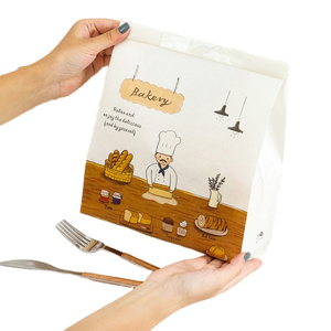 Bolsa de almacenamiento de dulces de regalo <span class=keywords><strong>Kraft</strong></span> marrón cuadrado duradero reciclado Guangdong <span class=keywords><strong>papel</strong></span> <span class=keywords><strong>Kraft</strong></span> barato <span class=keywords><strong>bolsas</strong></span> de pan de Navidad para llevar con logotipo - Product Image 5