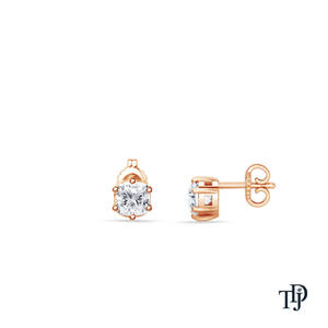 Pendientes de Diamantes Cultivados en Laboratorio con Corte Cojín de Seis Puntas en Oro de 14K - Product Image 4