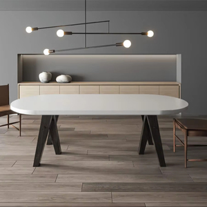 Table à manger ronde moderne en béton, légère et durable, pour la décoration intérieure du salon 2026 - Offre Spéciale - Product Image 1