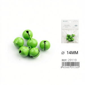 ILAN Cascabel Campanelle Verdi 14mm 6 Pezzi per Artigianato e Decorazione - Product Image 2