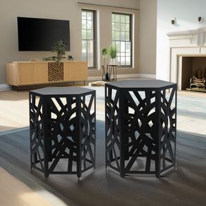 Hermosa mesa auxiliar de metal que realza las esquinas con un toque sofisticado y una construcción duradera - Product Image 5