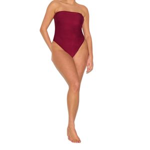 ชุดว่ายน้ำวันพีซผู้หญิงสั่งทำขายส่ง ชุดชายหาดสีตามสั่ง ชุดว่ายน้ำแบบไร้สายรัดไหล่และไร้สายรัดหลัง - Product Image 2