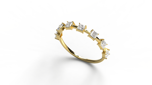 Anillo de Diamantes de Corte Princesa de Oro de 18K de Lujo, Anillo de Eternidad con Múltiples Piedras Flotantes, Anillo de Boda Delicado y Apilable para Mujer - Product Image 2