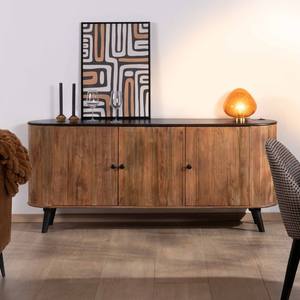 Vandana Autumn Origin 3-door <b>sideboard</b> in solid acacia wood, black top and legs Boogie - Product Image 2
