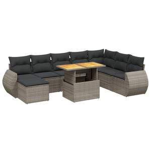 Conjunto de Sofá de Jardín de Ratán PE Gris con Reposabrazos Ajustables Grandes, Cómodo y Elegante - Product Image 2