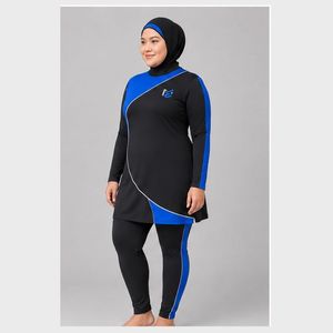 Ensemble Burkini 4 Pièces Modeste pour Femme, Manches Longues, Couleur Unie, Couverture Complète, Confortable et Respirant - Product Image 3