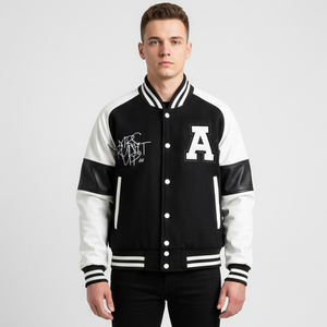 Custom Street Wear Logo Patches <b>Baseball</b> Jacket Truckers Letterman Base <b>Ball</b> Custom Leather Varsity Jacket for Men - Product Image 3