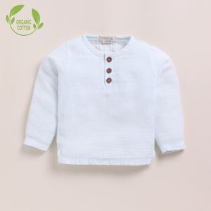 Premium Quality Organic <b>Muslin</b> Long Sleeve Henley T-Shirt for <b>Baby</b> Ice Melt Design - Product Image 1