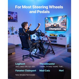 Supporto Regolabile e Pieghevole per Volante da Corsa, Compatibile con Logitech G923 G920 G29 G27 Thrustmaster T300RS TX F458, Accessori per Giochi - Product Image 1