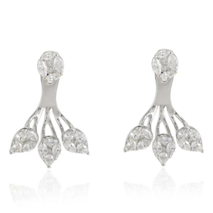 Pendientes de Oro Sólido de 18K con Diamantes Naturales en Corte Ilusión VVS1/VS1 - Product Image 2