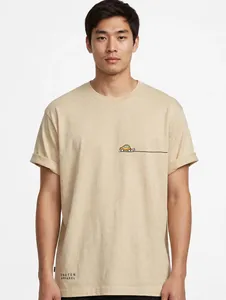 Camiseta de Manga Corta Color Caqui para Hombre, Cuello Redondo, Corte Regular, Informal, 100% Algodón, Antiarrugas, con Estampado de Letras, Marca Oneten Apparel - Product Image 6