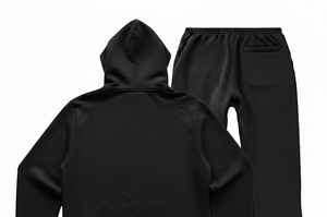 Ensemble de survêtement décontracté personnalisé de haute qualité avec logo pour hommes, pantalon de jogging évasé en polyester/coton et sweat à capuche zippé - Product Image 4