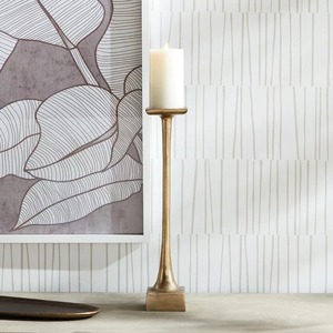 Support de bougie doré avec base carrée et tige haute pour la décoration de la maison - Product Image 4