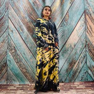 2025 nuevo producto mano Tie Dye Kimono chaqueta vacaciones Boho Loose Fit chaqueta ropa de playa cubrir vacaciones de verano mujeres Kimono Robe - Product Image 1