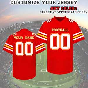 เสื้อเจอร์ซีย์อเมริกันฟุตบอลแบบสั่งทำพิเศษ OEM แห้งเร็ว ยูนิเซ็กส์ โลโก้วินเทจ แขนสั้น น้ำหนักเบา โพลีเอสเตอร์ ทรงโอเวอร์ไซส์ สปอร์ต - Product Image 5