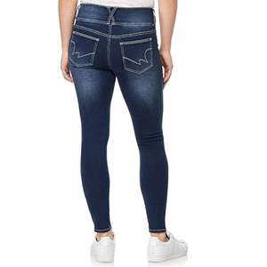 Pantalon de jegging en jean super extensible taille moyenne pour femmes, coupe ajustée et flatteuse, pantalon plat avant de couleur unie, plusieurs tailles, longueurs - Product Image 4