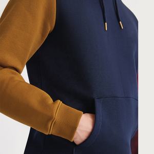 Sweat-shirt à capuche décontracté pour homme, printemps, automne, hiver, en polaire, avec cordon de serrage, poche kangourou contrastante, doublure polyester/coton - Product Image 4