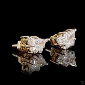 Trendy 10K 14K Yellow Gold Silver Plated Butterfly Cut Diamond <b>Earrings</b> Women Claw Setting Anniversary Engagement Wedding Party - Product Image 2