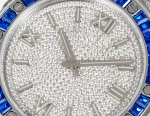 Montre mécanique automatique pour homme, moderne, élégante, de luxe, avec lunette sertie de diamants bleus, moissanite, sportive, décontractée, pour les trajets quotidiens - Product Image 3
