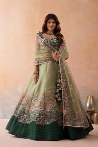 Purple Net Floor-Length A-Line <b>Lehenga</b> Choli Sequins Embroidery Dupatta Set for Women Ethnic Party Outfit India Pakistan Bride - Product Image 4