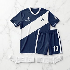 Custom Soccer Uniform Set Quick Dry Breathable <b>Polyester</b> Football Kit V-Neck Jersey <b>Shorts</b> 2025 Series - Product Image 4