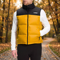 Gilet matelassé homme color block, col montant, sans manches, en duvet, fermeture éclair, pour l'hiver