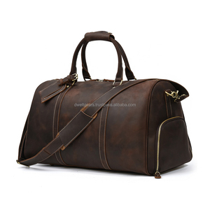 Bolsa de Viaje de Gran Capacidad, de Cuero Genuino, con Cierre, Impermeable, Plegable, para Gimnasio y Deportes, con Compartimento para Zapatos, Logotipo Personalizado, OEM, ODM - Product Image 4