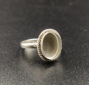 Handmade 18k Gold 925 Silver 7x9mm Oval <b>Blank</b> Bezel Designer <b>Ring</b> Gemstone Setting Resin Filled DIY Keepsake Jewelry Findings - Product Image 2