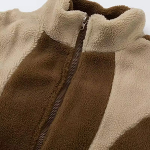 Veste décontractée pour homme, couleur unie, fermeture éclair, coupe ample, manches longues, manteau d'hiver en sherpa, polaire respirant, mode streetwear, personnalisable - Product Image 5