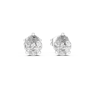 Clásico conjunto de pendientes con diamantes cultivados en laboratorio de corte pera de 0.37 quilates, engastados en oro blanco de 18 quilates, para compromiso, boda, regalo de San Valentín, uso diario. - Product Image 3