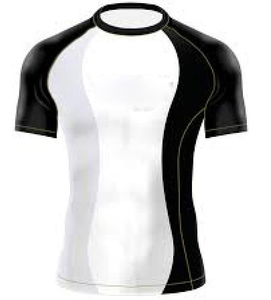 Unique Design Spandex Polyester Material High <b>Men</b> Rash Guard Black White <b>Compression</b> Tops Wholesales <b>Men</b> T <b>Shirt</b> Fitness - Product Image 3