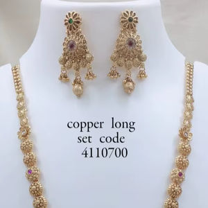 Juego de Joyería Nupcial Étnica Tradicional del Sur de la India de Alta Calidad, Diseño de Diosa con Circones, Chapado en Oro Rosa, para Compromiso y Boda - Product Image 3