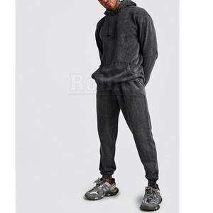 Chándal Unisex de Color Sólido con Capucha, Cierre de Cremallera Completo, Bolsillos Laterales, Ropa Casual de Otoño, 100% Algodón, Ligero e Impermeable - Product Image 2
