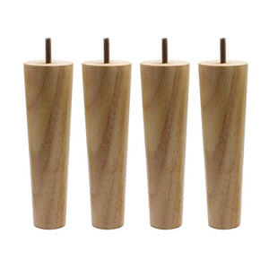 Durable Solid Wood Round Furniture Legs Natural Finish for Sofa Cabinet Dresser Ottoman Round Wooden Furniture Legs - Product Image 5