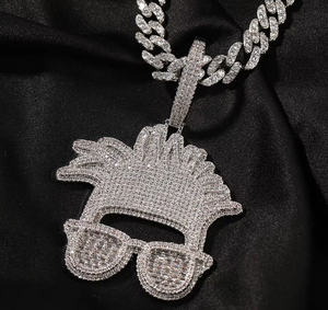 Collier chaîne en acier inoxydable plaqué or rose avec pendentif dreadlocks AAA, bijoux hip-hop pour homme, idéal pour les fêtes - Product Image 2