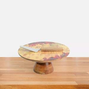 แท่นวางเค้กไม้สำหรับงานวันเกิด งานแต่งงาน งานปาร์ตี้ ฐานกลม ดีไซน์คุณภาพงานแฮนด์เมดจากธรรมชาติ แท่นวางเค้กที่ดีที่สุด - Product Image 5