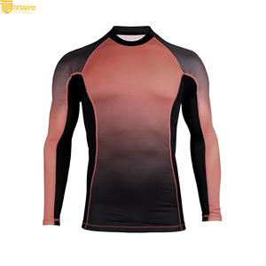 Camiseta de Compresión de Manga Larga Personalizada para Hombre, para BJJ, MMA, Fitness, Grappling, Sublimada con Degradado, Ropa de Entrenamiento - Product Image 1