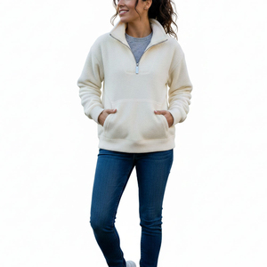 Sweat-shirt d'hiver pour femme à demi-zip, impression personnalisée du logo sur le devant, coupe décontractée confortable, manches longues, respirant, séchage rapide, haute qualité - Product Image 1