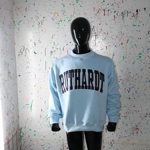 Sweat-shirt à col montant RUTHARDT SKY BLUE, 100% bleu marine, broderie appliquée, col large, URBAN PRODUCTIONS - Product Image 3