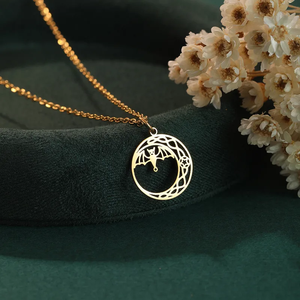 Collar de Moda para Mujer con Colgante de Acero Inoxidable Natural Chapado en Oro de 14K/18K y Elegante Cadena de Cable - Product Image 3