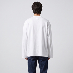 Men's White O-Neck Oversize 100% Cotton T-Shirt Full Sleeve 100% Cotton <b>TShirts</b> Mens Drop Shoulder Long Sleeve Tee Shirt Mens - Product Image 2
