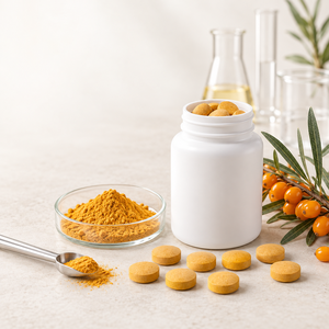 Tabletas de Polvo de Fruta de Espino Amarillo 500 mg – 60 Unidades Tabletas Naturales de Baya de Espino Amarillo – Tabletas de Extracto de Espino Amarillo 500 mg - Product Image 1
