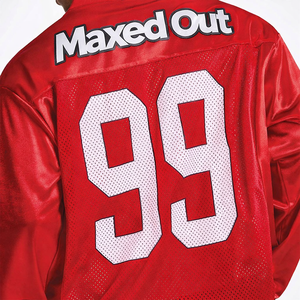 Jersey de Fútbol Americano Estilo Varsity de Manga Larga para Hombre, Color Rojo, a la Moda 2026, de Malla, Poliéster, Ropa Urbana, Logotipo Personalizado, Proveedor OEM al por Mayor - Product Image 2