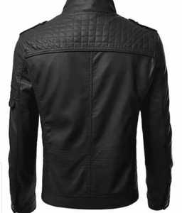 Customized Men's Casual Trendy Sheep Skin <b>Leather</b> <b>Jacket</b> with Zipper High Quality Stand Collar for <b>Winter</b> - Product Image 2