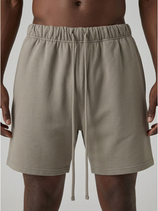 Pantalones Cortos Bermuda de Algodón Blanco para Hombre, con Cordón, Color Sólido, Tejido Transpirable, Estilo de Cintura Media - Product Image 4